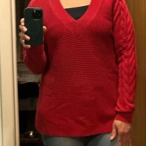 Vibrant Red Tunic Sweater